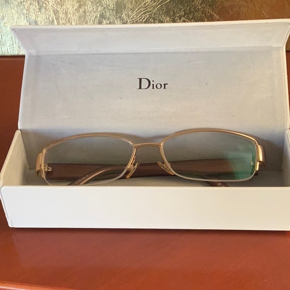 Christian Dior eyeglass frames, brown with crystals - Picture 8 of 9